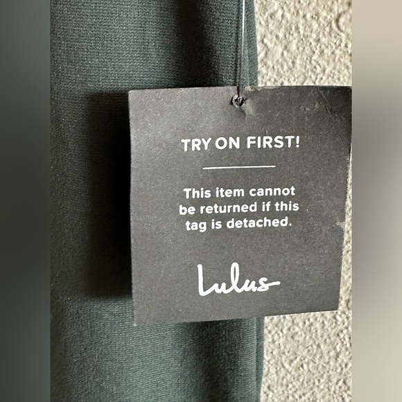 A2 - 120 Lulus How Much I Care Dark Green Off-the-Shoulder Midi Dress SZ MED NWT - Picture 8 of 12